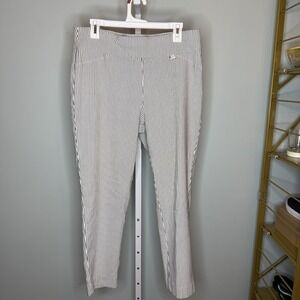 Ann Klein Women's Pinstripe Stretch Dress Pants XL Gray And White